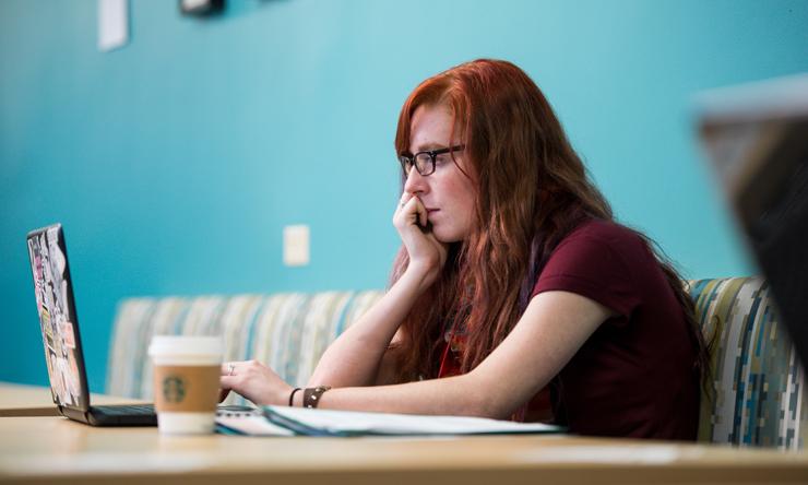 student at computer